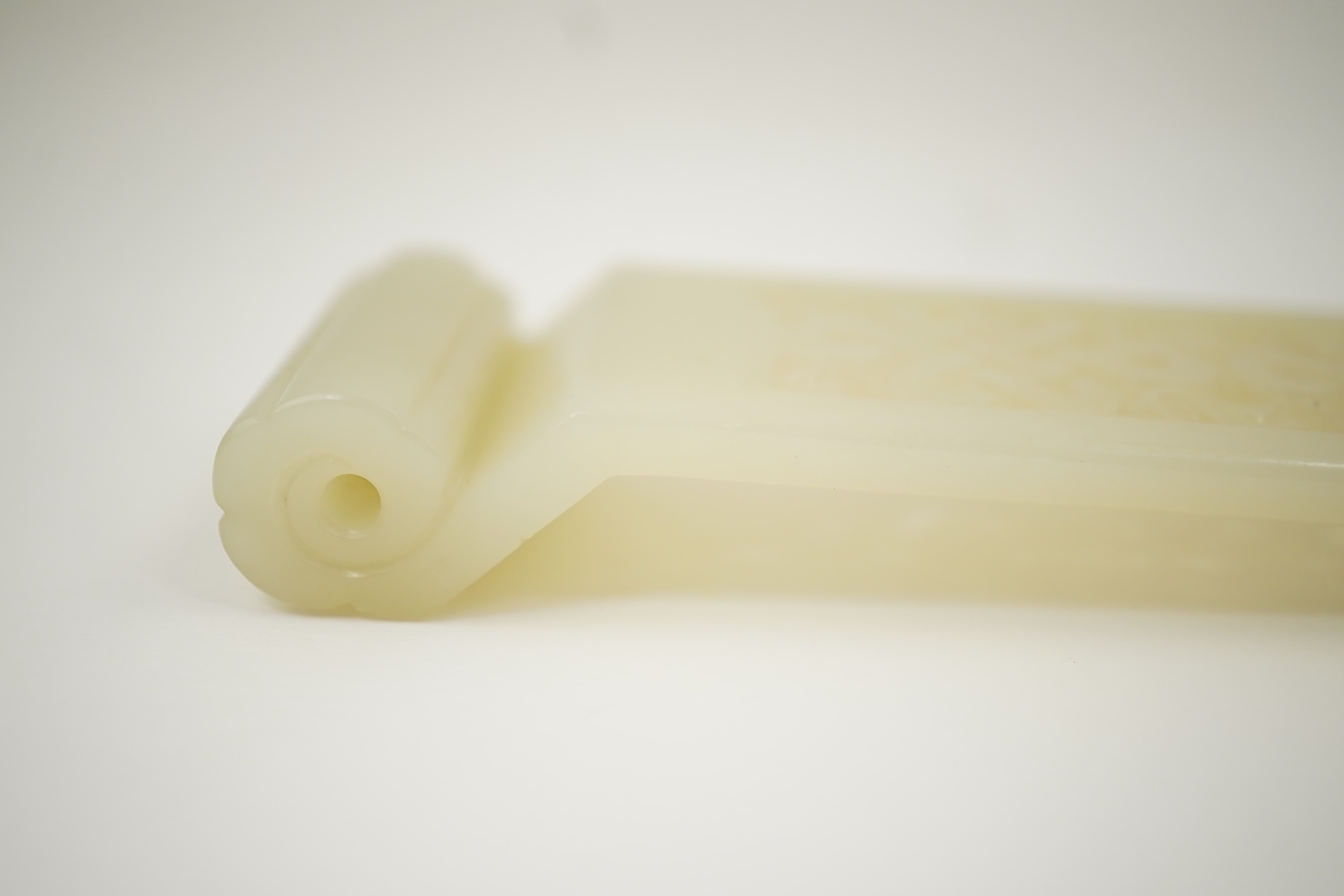 A Chinese pale celadon jade scroll weight
